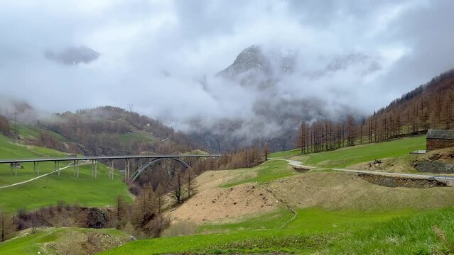 Simplon Pass in Switzerland on a misty day - travel photography in Switzerland