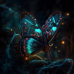 Fototapeta na wymiar butterfly on a black background