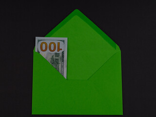 100 US dollar in the envelope