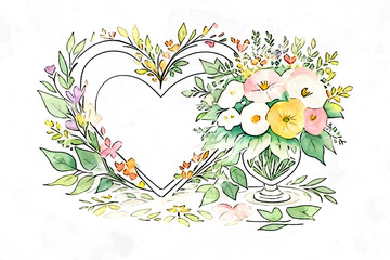 Beautiful abstract floral card illustration