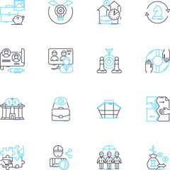 Management Wizard linear icons set. Expert, Efficient, Organized, Proactive, Innovative, Dynamic, Knowledgeable line vector and concept signs. Skilled,Strategic,Results-driven outline illustrations