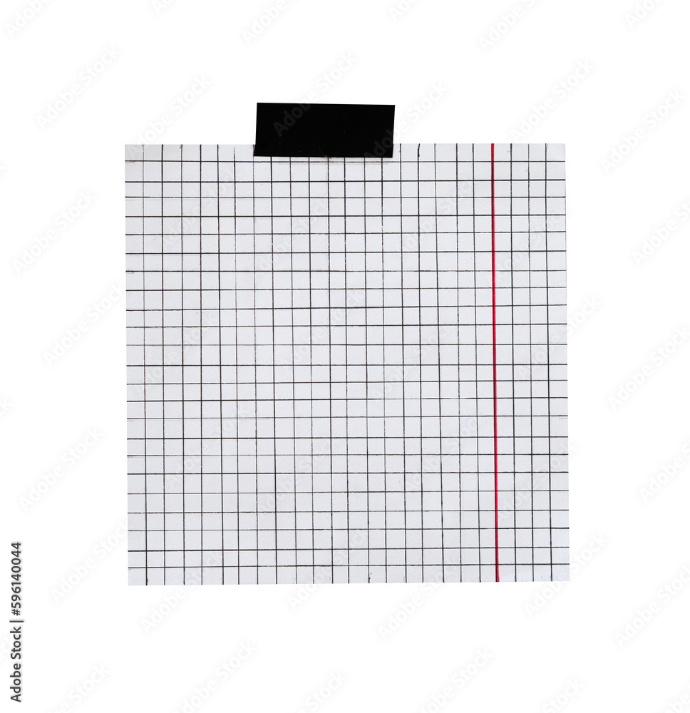 Poster white graph paper isolated with tape