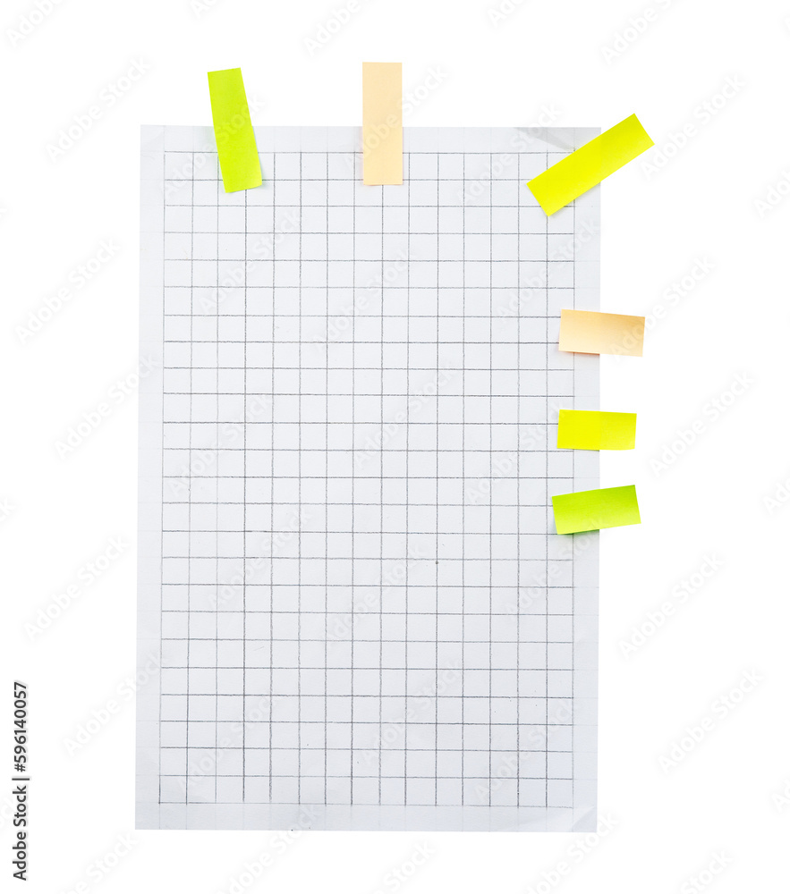 Poster graph paper with colorful note