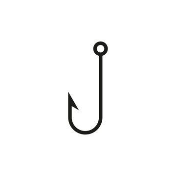 Fishing hook, great design for any purposes. Vector illustration.