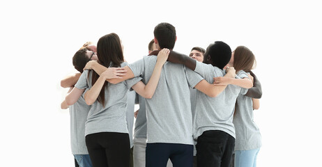 in full growth. a group of young people standing in a circle