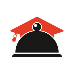 Cooking Education Restaurant cloche icon. Flat color design. Vector illustration.