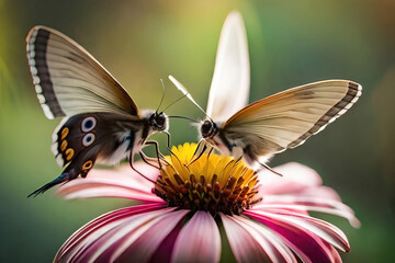 Two Papillons in a flower.