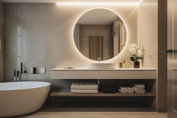 Design of a luxury modern bathroom, generative AI - obrazy, fototapety, plakaty