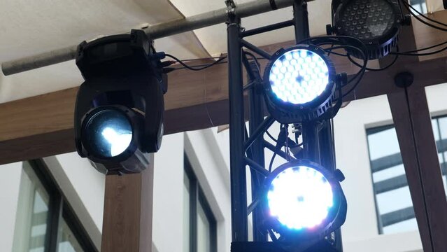 LED light par and moving head light used to dye the atmosphere of the event.	