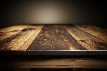 Wooden table foreground. Ai. Tabletop front view