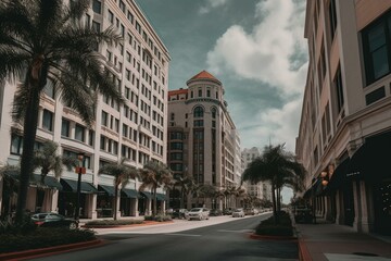Fototapeta na wymiar City center of St. Pete, Florida. Generative AI