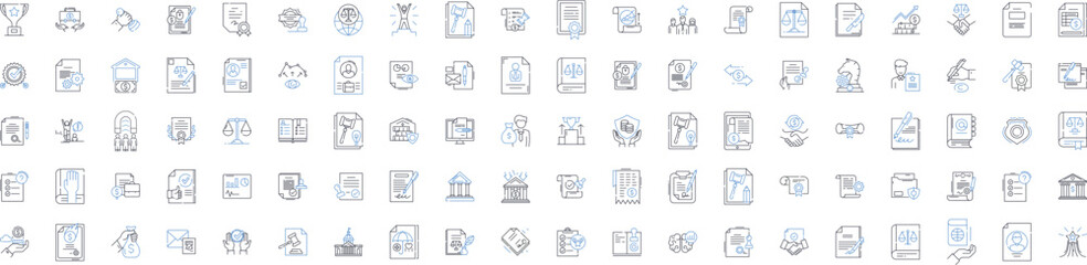 Financial sector line icons collection. Banking, Investments, Stock, Credit, Inflation, Market, Insurance vector and linear illustration. Brokerage,Trading,Debt outline signs set