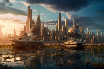 Naklejka premium Future city 3000