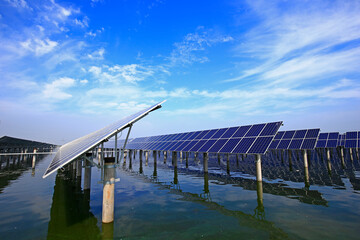 Solar panels on the water