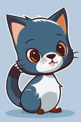 cute cat cartoon character vector illustration