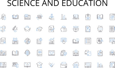Science and education line icons collection. Development, Training, Education, Growth, Skills, Progression, Improvement vector and linear illustration. Advancement,Learning,Coaching outline signs set