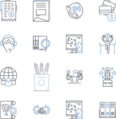 Equity returns line icons collection. Gains, Profits, Performance, Growth, Returns, Yield, Income vector and linear illustration. Dividends,Impacts,Changes outline signs set