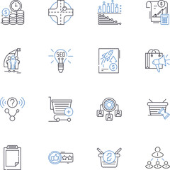 Direction and guidance line icons collection. Orientation, Navigation, Mentorship, Advice, Counsel, Consulting, Insight vector and linear illustration. Assistance,Support,Leadership outline signs set