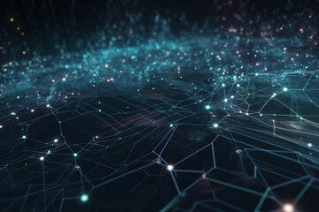 Fototapeta premium Big Data Technology Background with Internet Network Visualization, Generative AI 