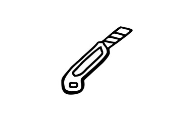 CUTTER Doodle art illustration with black and white style.