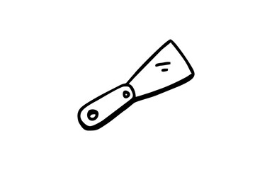 SCRAPER Doodle art illustration with black and white style.