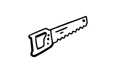 SAW Doodle art illustration with black and white style.