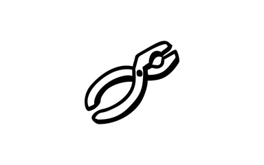 pliers Doodle art illustration with black and white style.