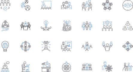Resource and capital line icons collection. Investment, Asset, Finance, My, Portfolio, Equity, Funding vector and linear illustration. Wealth,Savings,Credit outline signs set