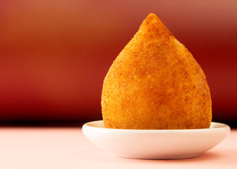 Crispy Fried Chicken Ball (Brazilian Coxinha de Frango), copy space