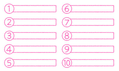 Obraz premium クレヨン素材 数字がついたタイトルデザインセット