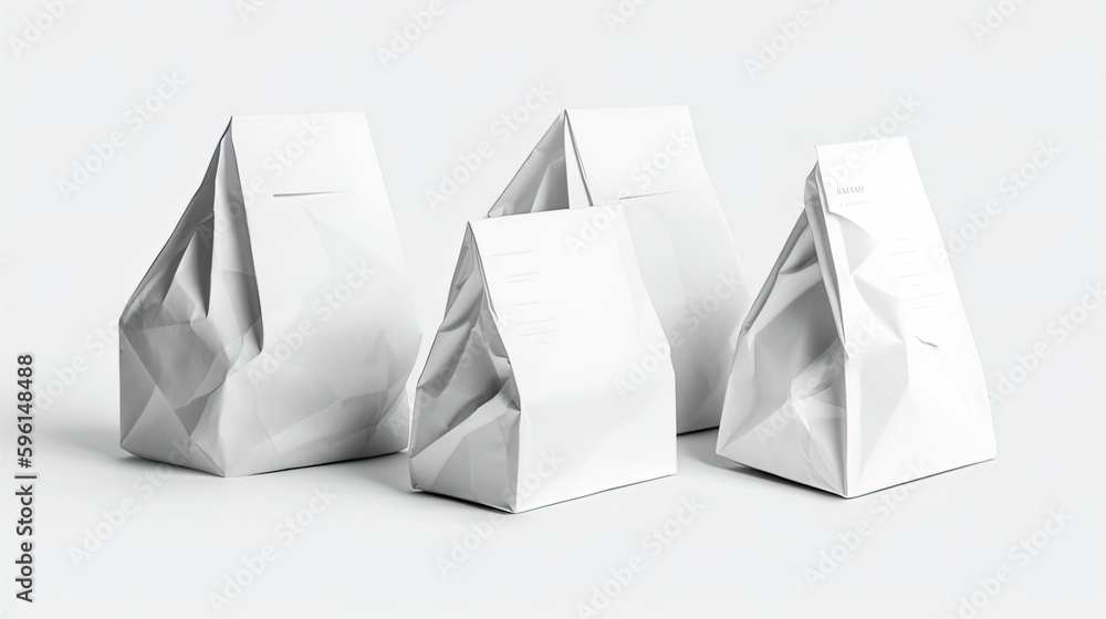 Poster polygonal package perfection: geometric minimalist design on a white backdrop in 8k created with gen