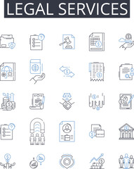 Legal services line icons collection. Infants, Children, Adolescents, Vaccines, Development, Neonates, Growth vector and linear illustration. Infections,Immunizations,Newborns outline signs set