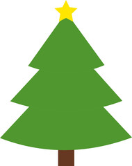 Christmas tree icon, flat vector illustration. Christmas and New Year holidays symbol, decoration.