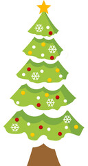 Christmas tree icon, flat vector illustration. Christmas and New Year holidays symbol, decoration.