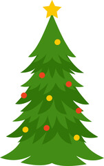 Christmas tree icon, flat vector illustration. Christmas and New Year holidays symbol, decoration.