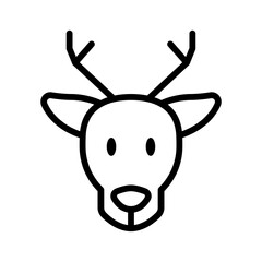 Icono de cara de ciervo. Venado. Ilustración vectorial