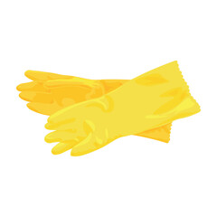 Fototapeta na wymiar Rubber gloves for housecleaning on white background