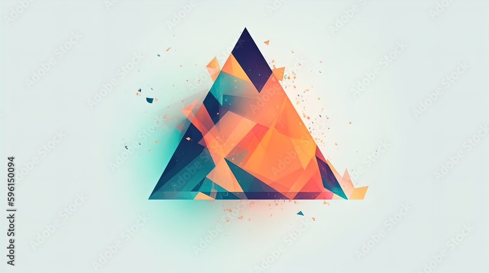 Poster geometric essence: minimalist polygonal symbol on a white backdrop in 8k created with generative ai 