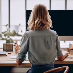 Woman Working with computer 