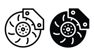 Brake icon with outline and glyph style.