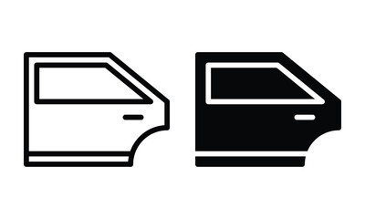 Car door icon with outline and glyph style.