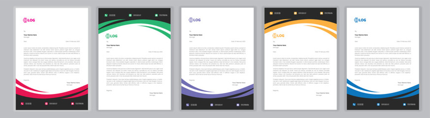 New Corporate And Creative Professional Business Elegant,Modern letterhead template design in minimalist style a4