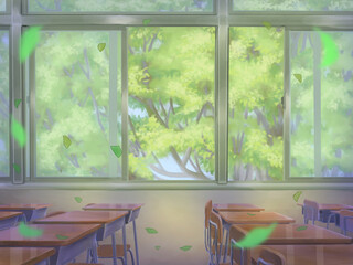 青葉舞う教室