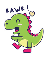 Fototapeta premium RAWR.! Cute Dinosaur Cartoon