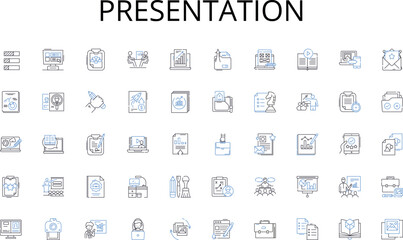 Presentation line icons collection. Craftsmanship, Artistry, Creativity, Uniqueness, Individuality, Artisanal, Handcrafted vector and linear illustration. Originality,Personalization,Precision outline