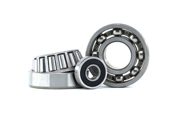 Various bearings isolated on white background