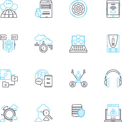 Team partnership linear icons set. Collaboration, Trust, Support, Interdependence, Coordination, Synergy, Unity line vector and concept signs. Connection,Cooperation,Sympathy outline illustrations