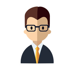 Successful businessman avatar symbol in flat design