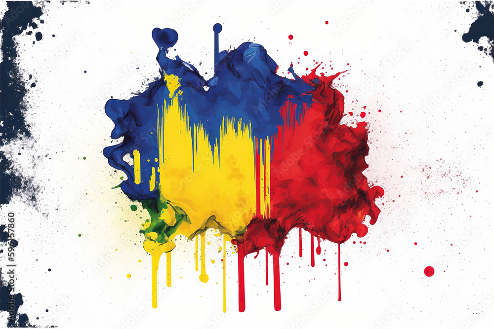 Poster Image of watercolor splash and explosion abstract art . Admirable Generative AI image .