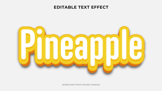 pineapple text effect with 3d style